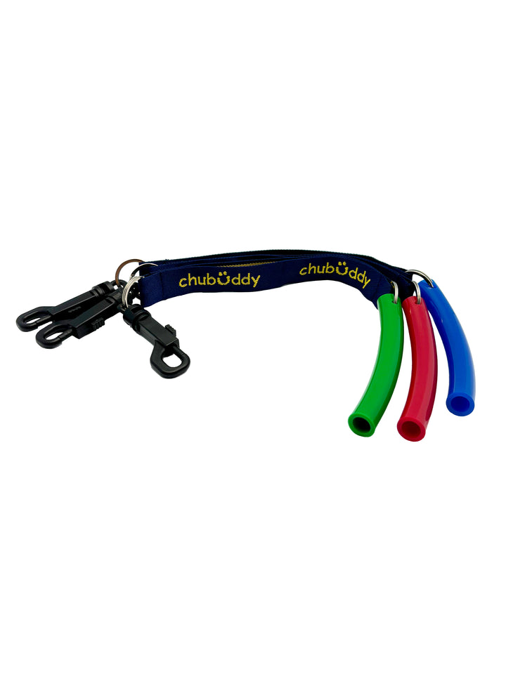 BIG Strong Tube 3 Pack 9/16" Red, Blue & Green Clip-On or Neck Lanyard