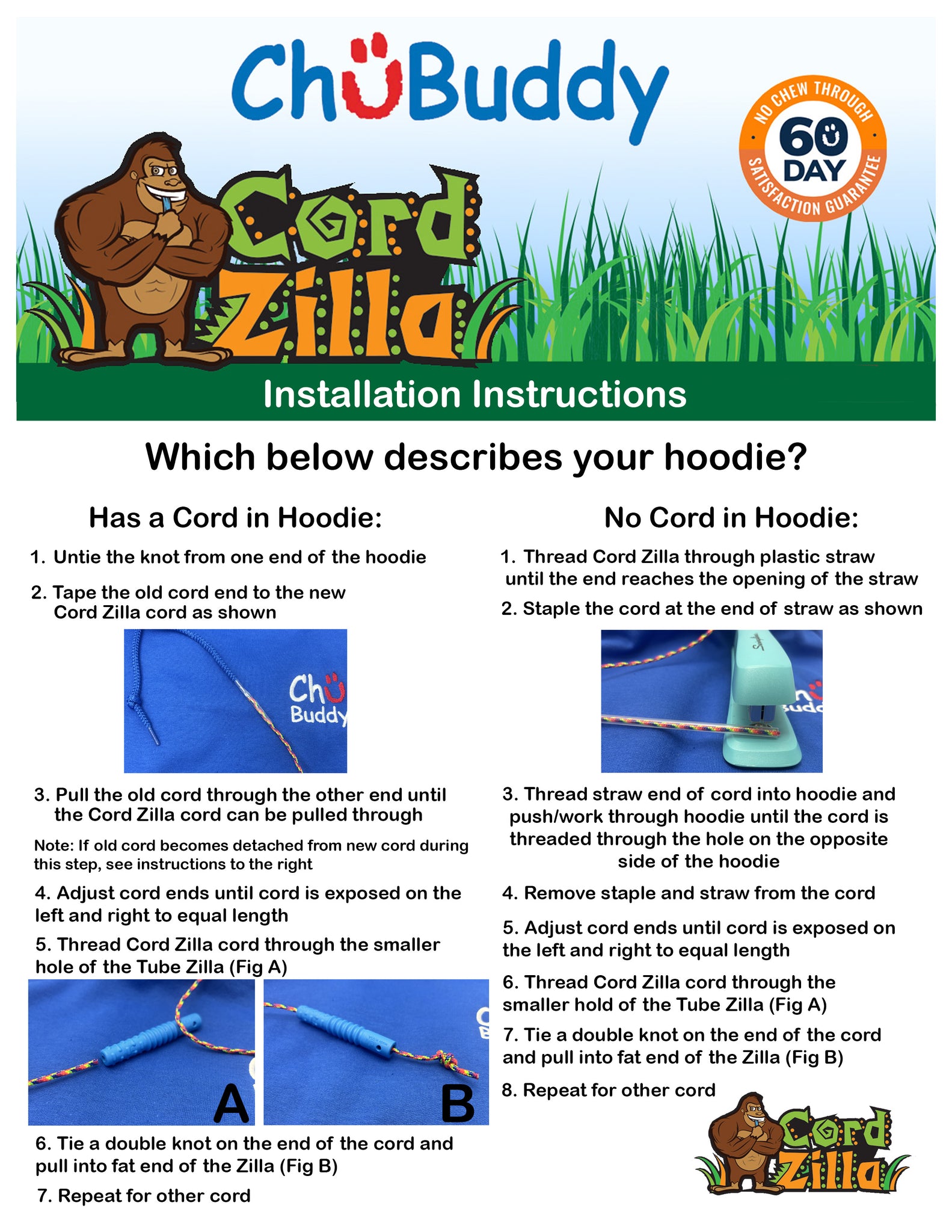 Chubuddy Red Cord Zilla with Rainbow Cord and Install Pack