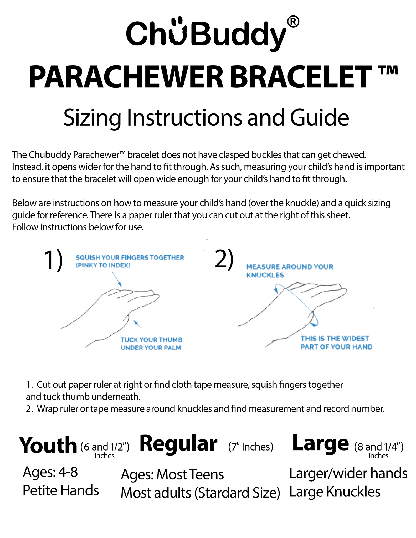 Parachewer Bracelet Red- Yth, Reg, Lg