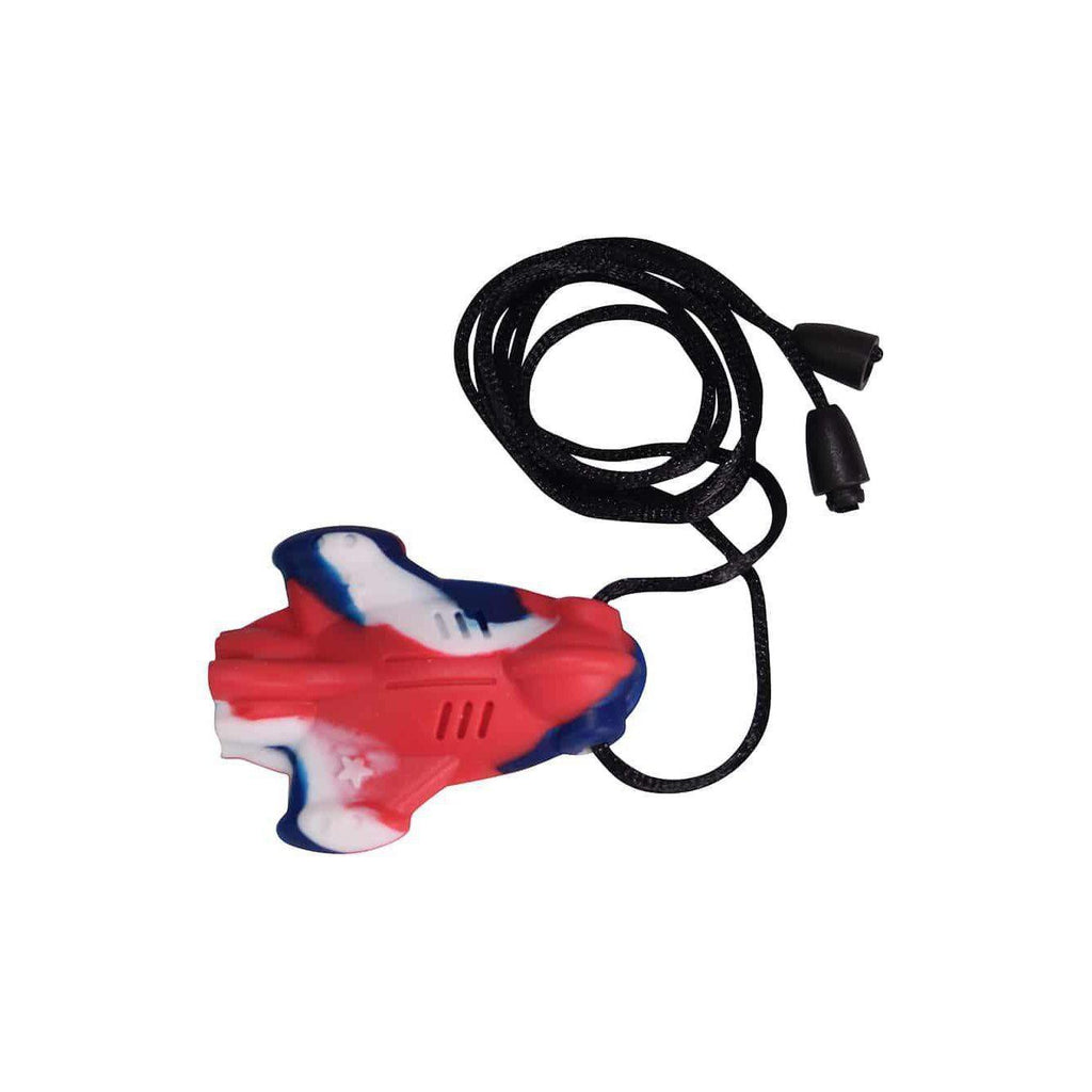 SpaceJet Chew Pendant With Break Away Clasp Necklace- Patriot Swirl Color Chews & Pendants Chubuddy 