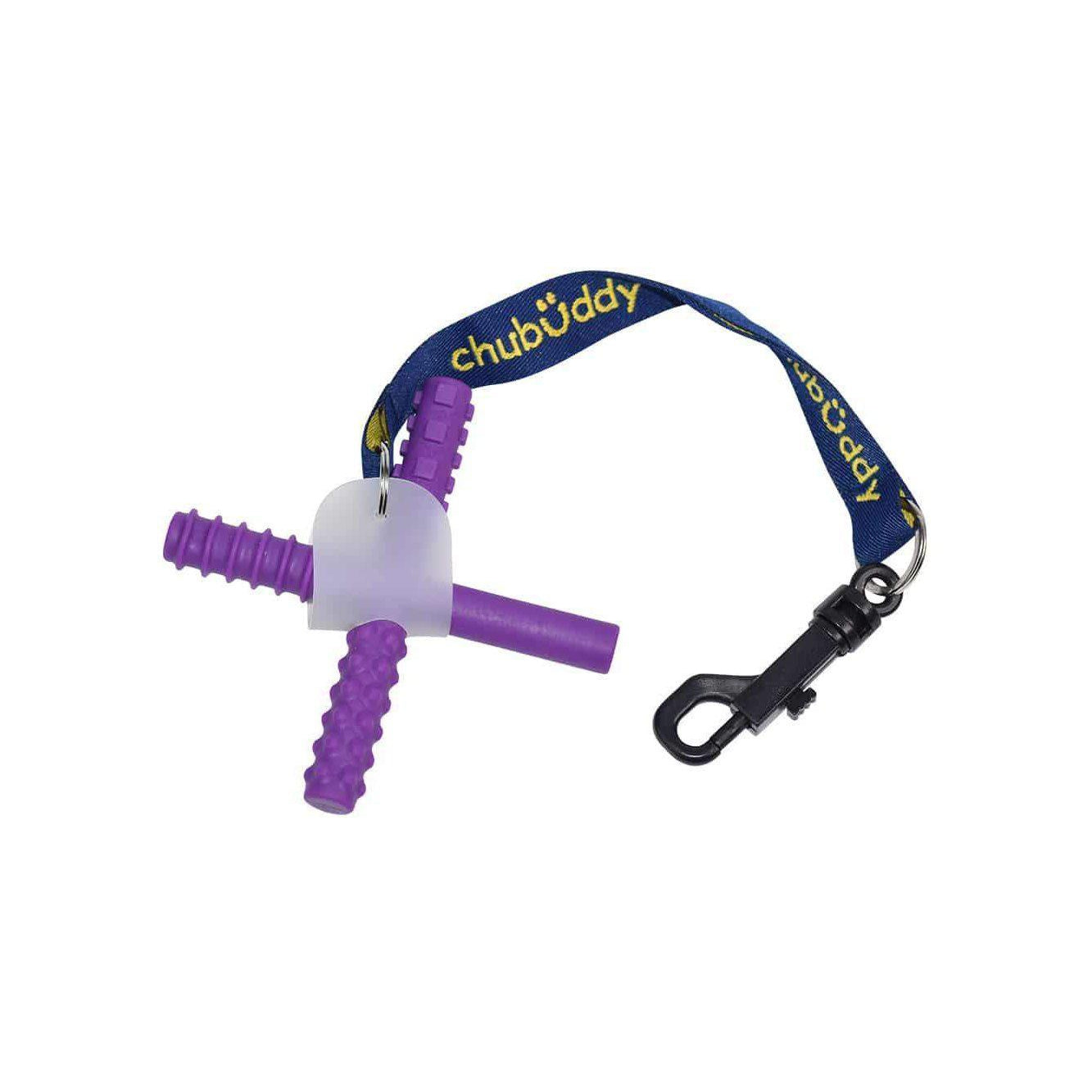 Chew Holder - Navy Embroidered Gold