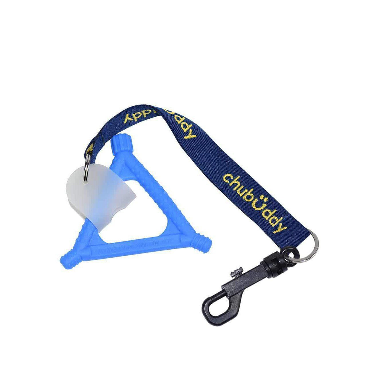 Chew Holder - Navy Embroidered Gold