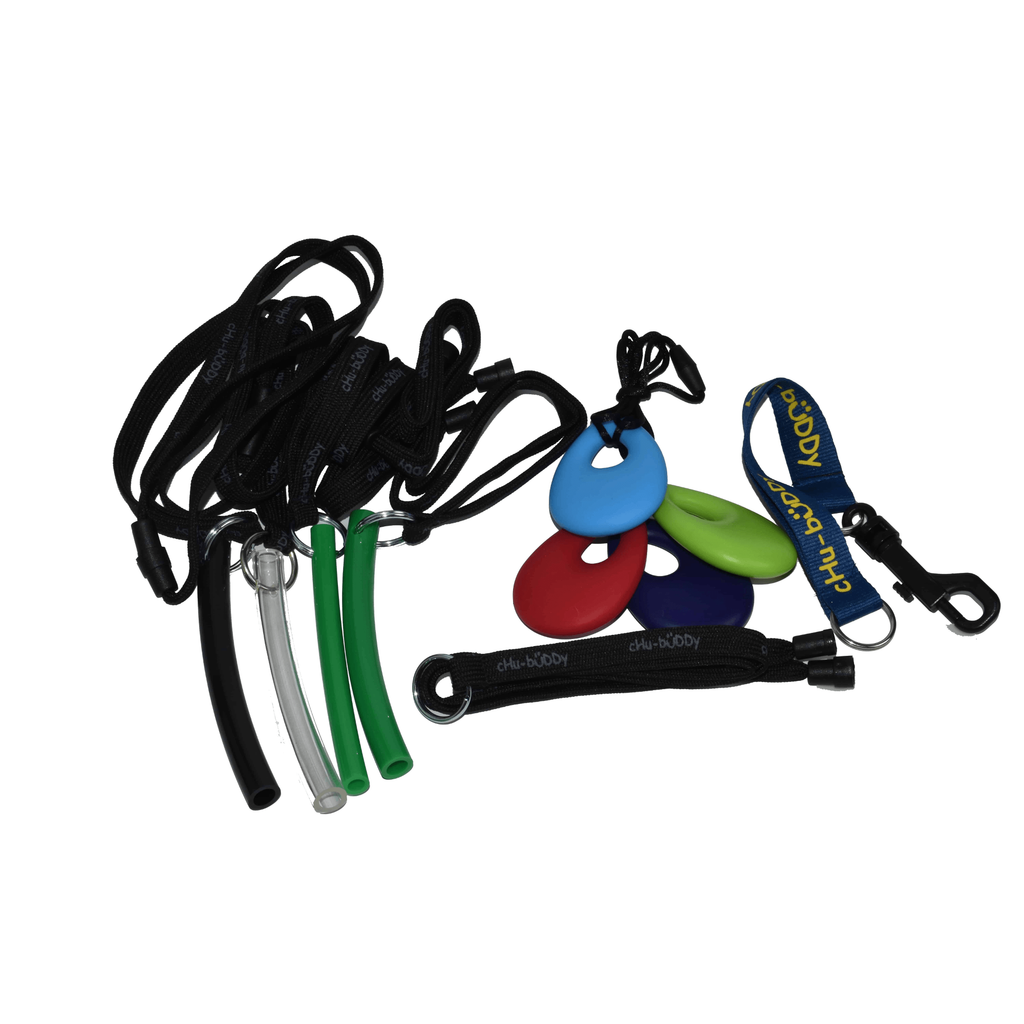 Factory Seconds chew holder clip on- random colors, shoulder or neck lanyard- Orig $6.99 to $7.99 Factory Seconds Chubuddy 