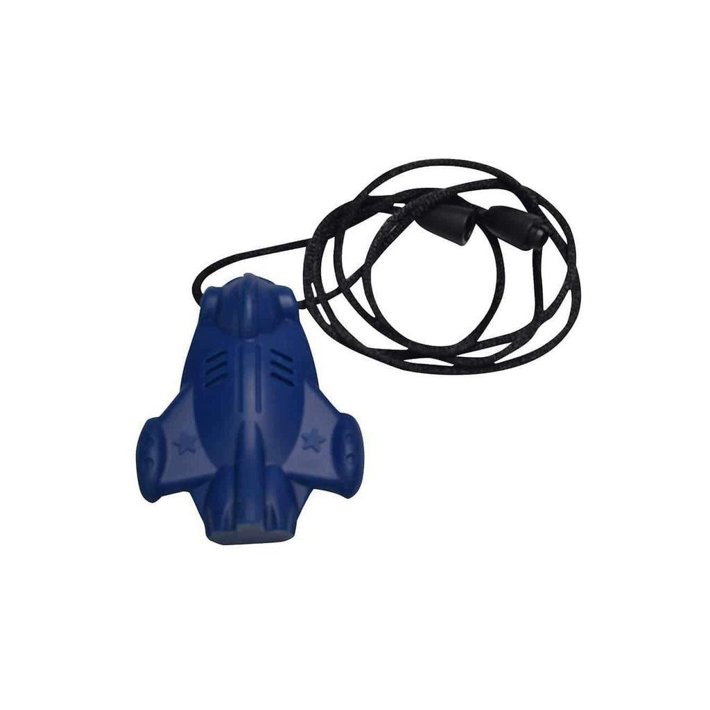 SpaceJet Chew Pendant With Break Away Clasp Necklace- Navy Blue Chews & Pendants Chubuddy 
