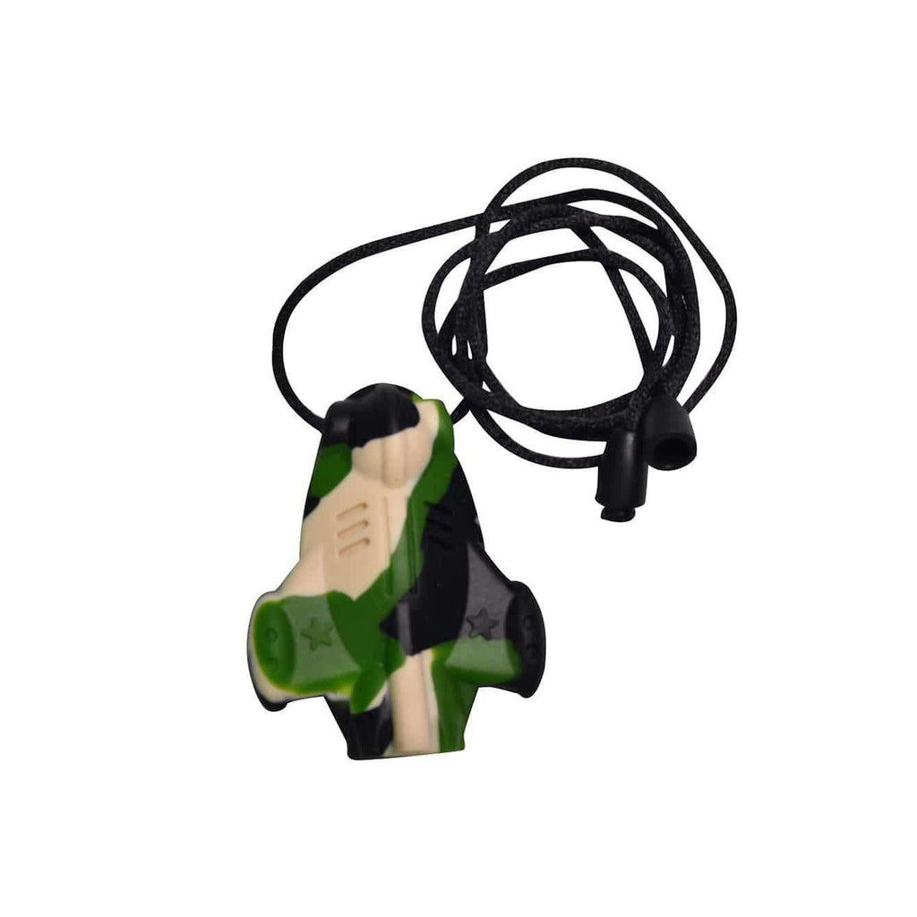 SpaceJet Chew Pendant With Break Away Clasp Necklace- Army Camo Chews & Pendants Chubuddy 